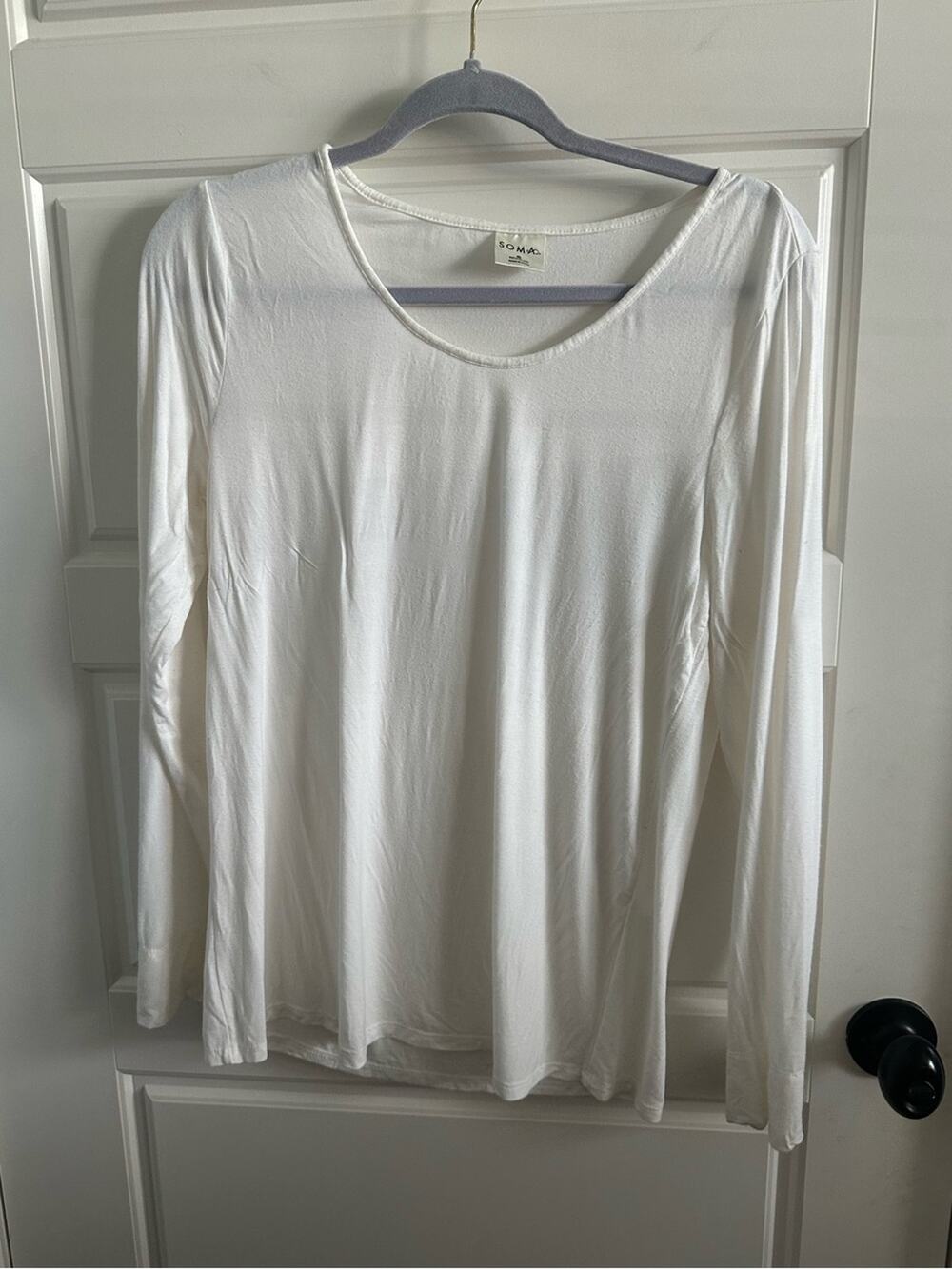 Soma Small Sleepwear Pajama Top Soft Cozy Lounge Shirt White